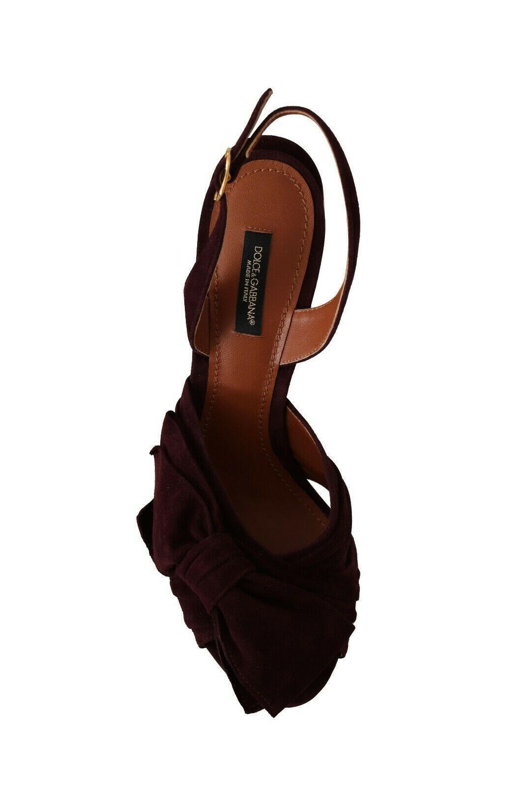 Dolce & Gabbana Dark Purple Suede Ankle Strap Sandals Shoes -   -  Dolce & Gabbana.