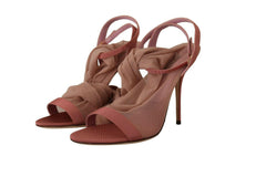 Dolce & Gabbana Pink Tulle Stretch Ankle Strap Sandals Shoes -   -  Dolce & Gabbana.