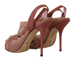 Dolce & Gabbana Pink Tulle Stretch Ankle Strap Sandals Shoes -   -  Dolce & Gabbana.