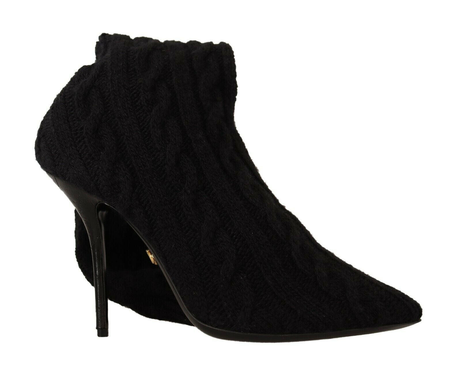 Dolce & Gabbana Black Stretch Socks Knee High Booties Shoes -   -  Dolce & Gabbana.