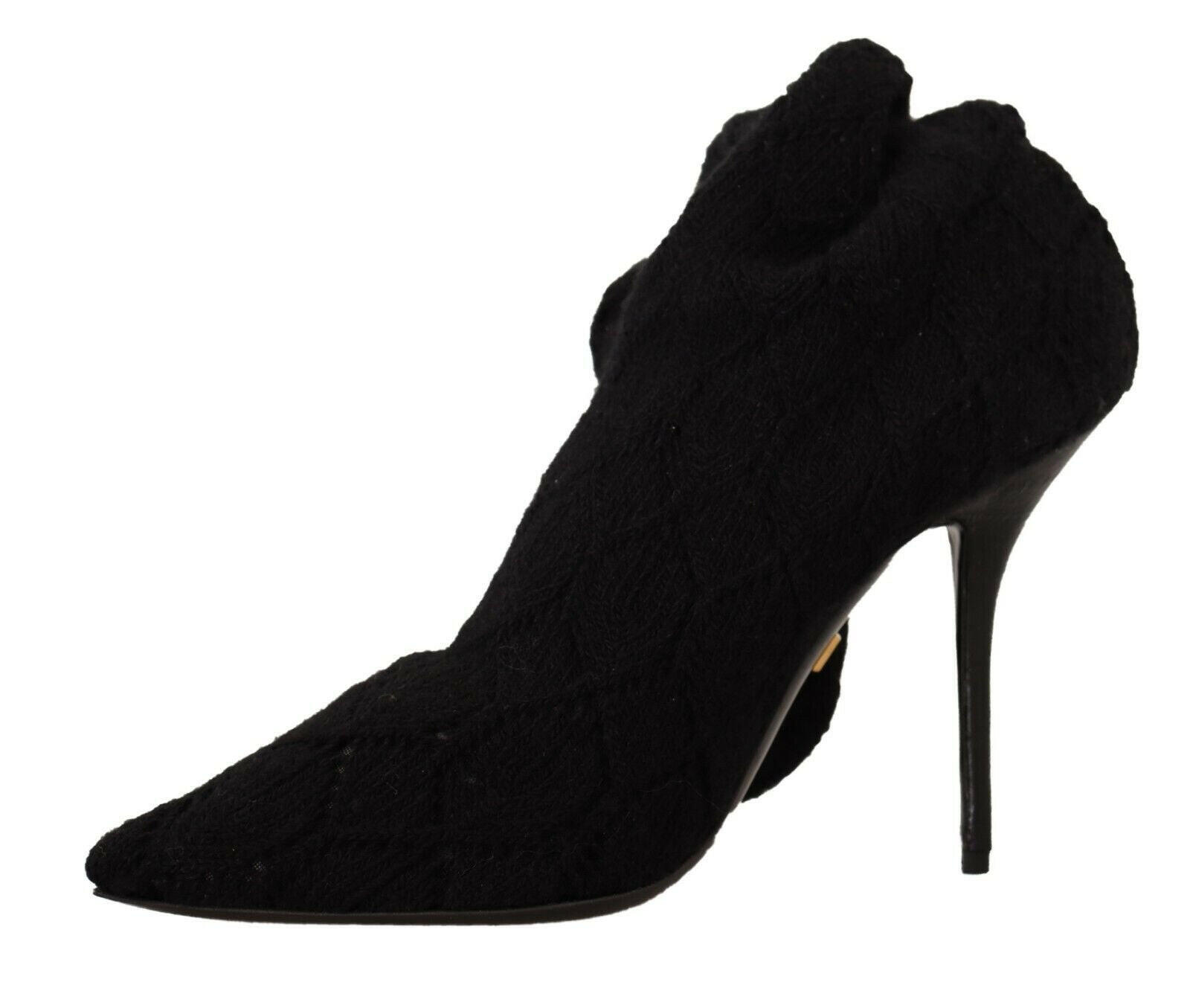 Dolce & Gabbana Black Stretch Socks Knee High Booties Shoes -   -  Dolce & Gabbana.