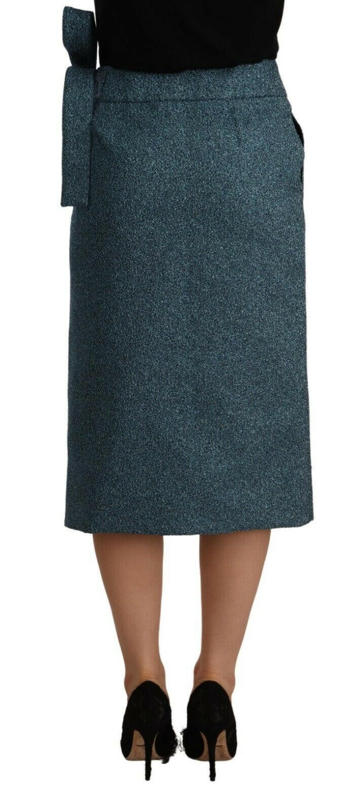 Koonhor Blue High Waist Pencil Straight Wrap Style Skirt -   -  Koonhor.