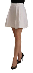 Ermanno Scervino White High Waist A-line Mini Cotton Skirt -   -  Ermanno Scervino.