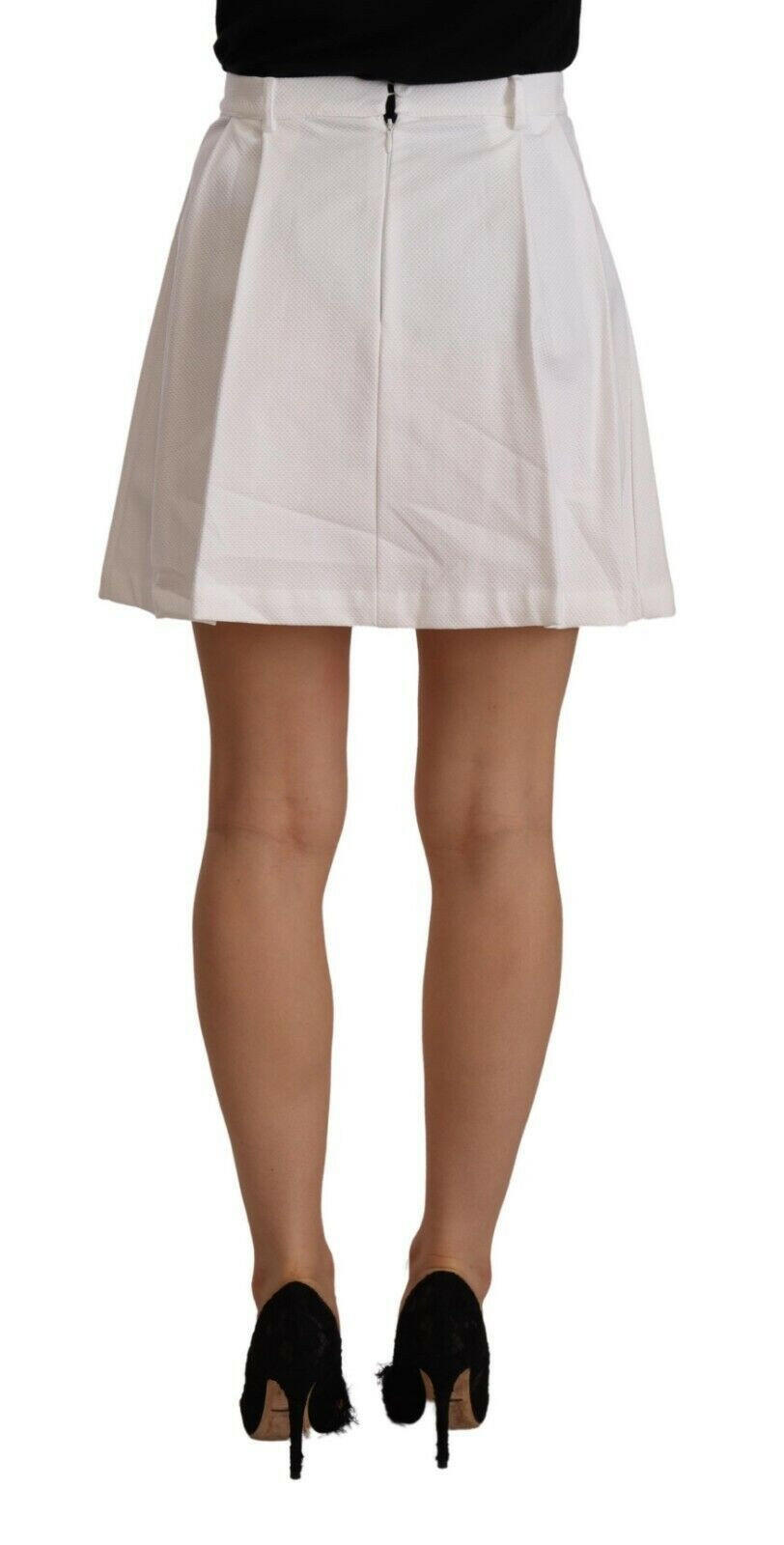 Ermanno Scervino White High Waist A-line Mini Cotton Skirt -   -  Ermanno Scervino.