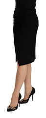 PLEIN SUD Black High Waist Pencil Knee Length Viscose Skirt -   -  PLEIN SUD.