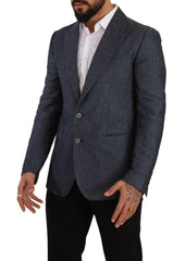 Dolce & Gabbana Blue Linen Cotton Jacket TAORMINA Blazer -   -  Dolce & Gabbana.