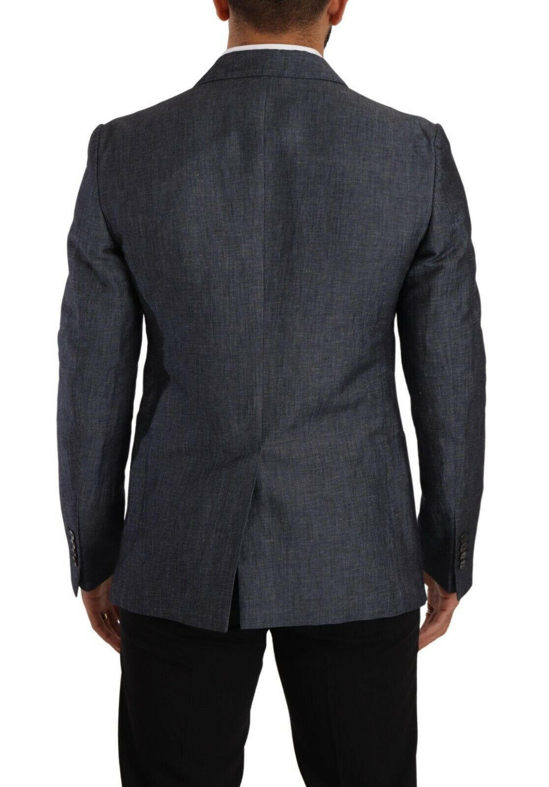 Dolce & Gabbana Blue Linen Cotton Jacket TAORMINA Blazer -   -  Dolce & Gabbana.