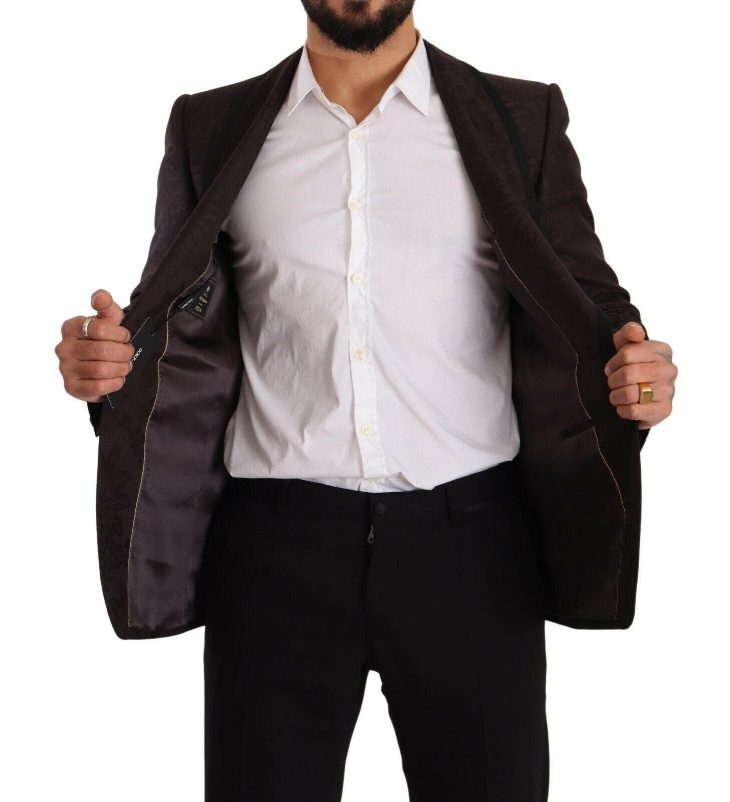 Dolce & Gabbana Purple Jacquard Single Breasted SICILIA Blazer -   -  Dolce & Gabbana.