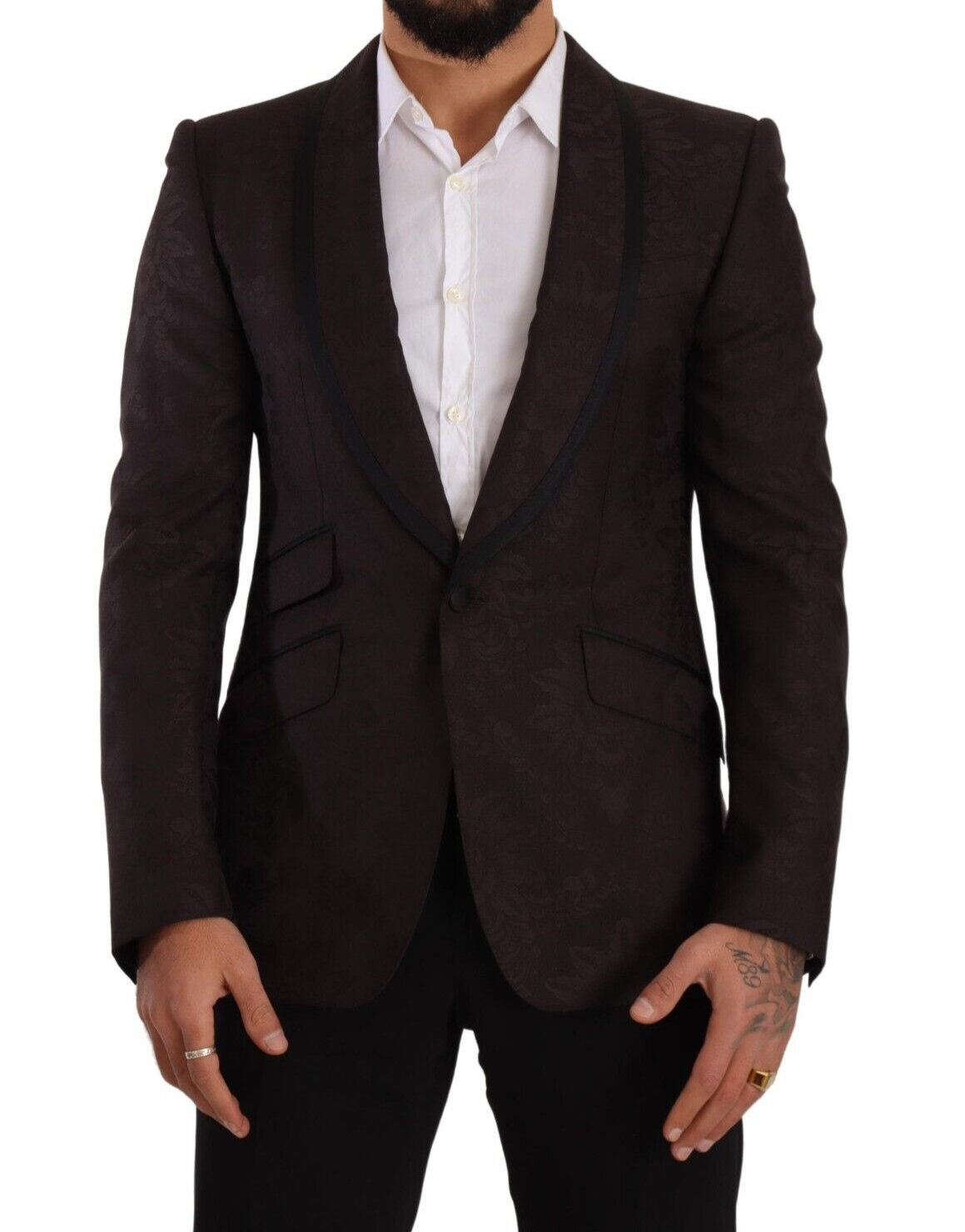 Dolce & Gabbana Purple Jacquard Single Breasted SICILIA Blazer -   -  Dolce & Gabbana.