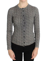 Dolce & Gabbana Black White Wool Top Cardigan Sweater -   -  Dolce & Gabbana.