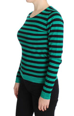 Dolce & Gabbana Green Black Silk Cashmere Sweater -   -  Dolce & Gabbana.