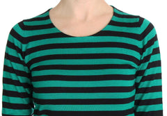 Dolce & Gabbana Green Black Silk Cashmere Sweater -   -  Dolce & Gabbana.