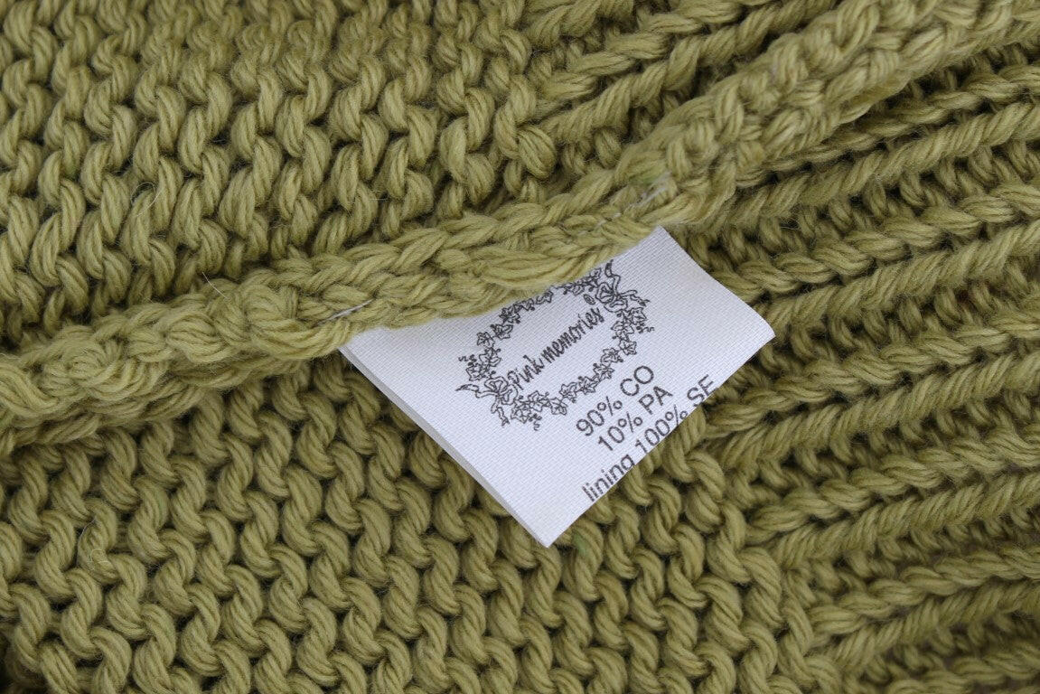 PINK MEMORIES Green Cotton Blend Knitted Sleeveless Sweater -   -  PINK MEMORIES.