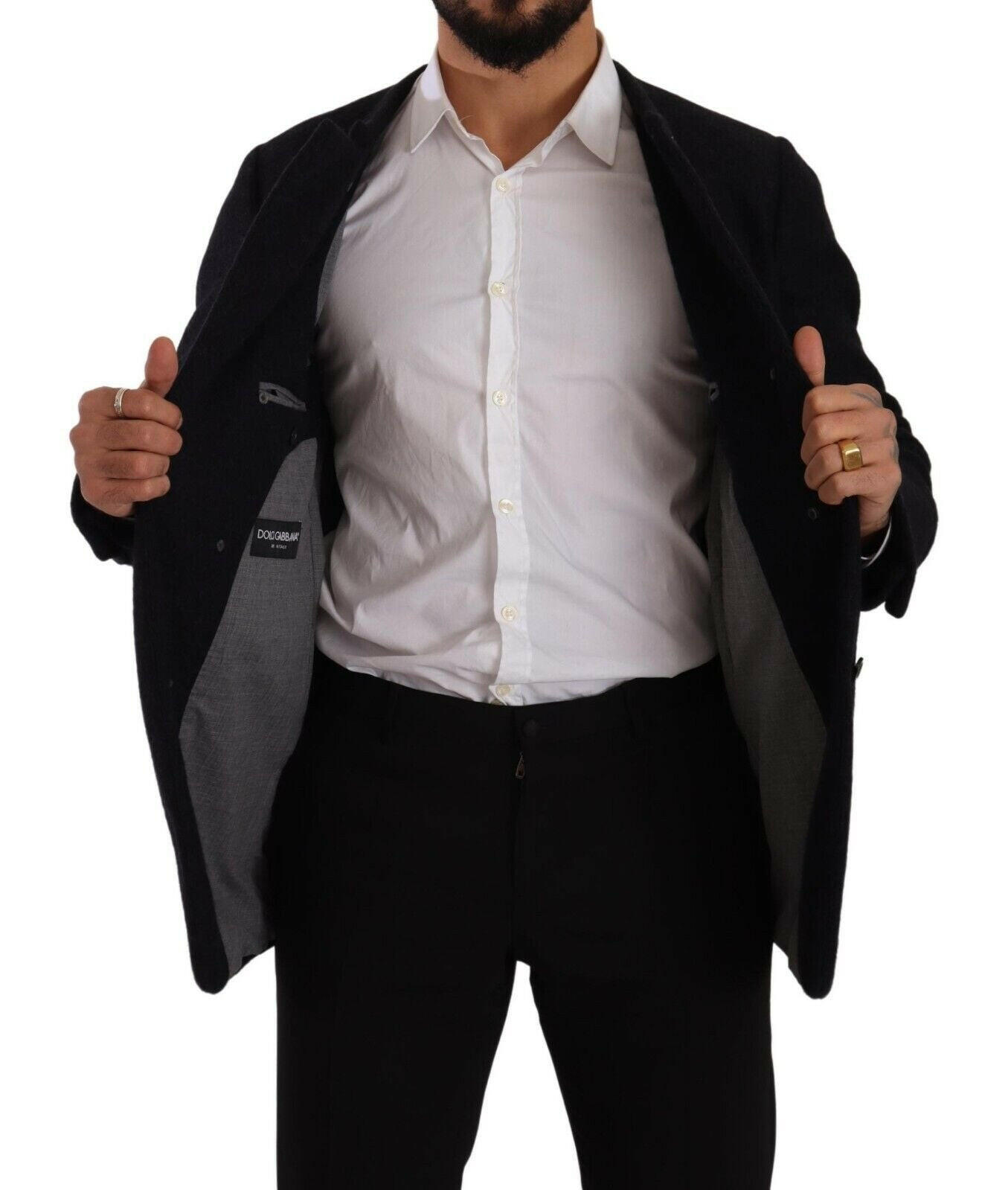 Dolce & Gabbana Gray Alpaca Button Down Men Coat Jacket -   -  Dolce & Gabbana.