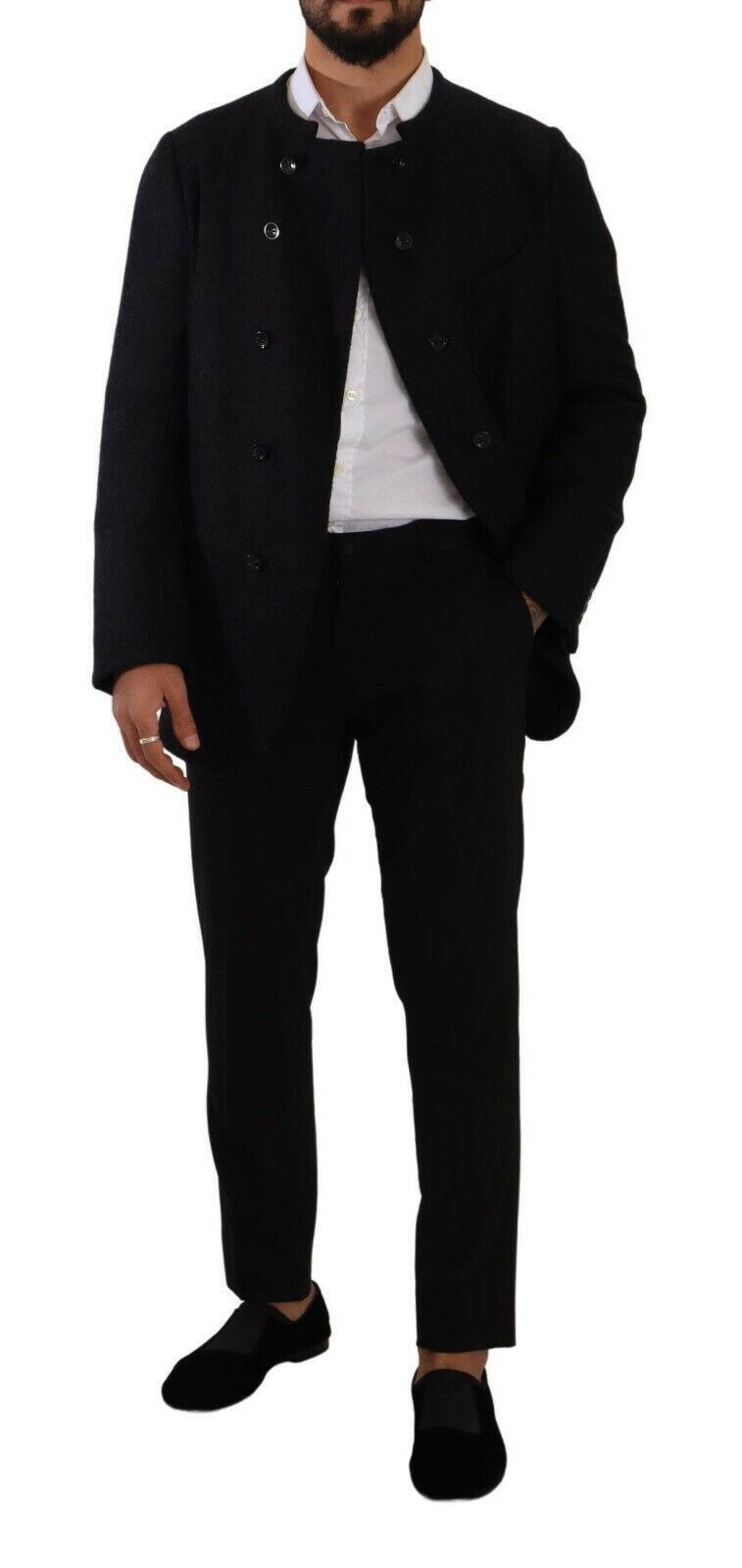 Dolce & Gabbana Gray Alpaca Button Down Men Coat Jacket -   -  Dolce & Gabbana.