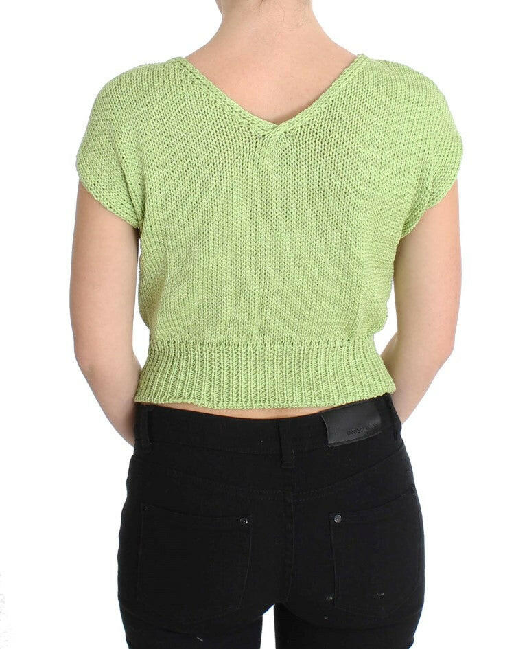 PINK MEMORIES Green Cotton Blend Knitted Sweater -   -  PINK MEMORIES.