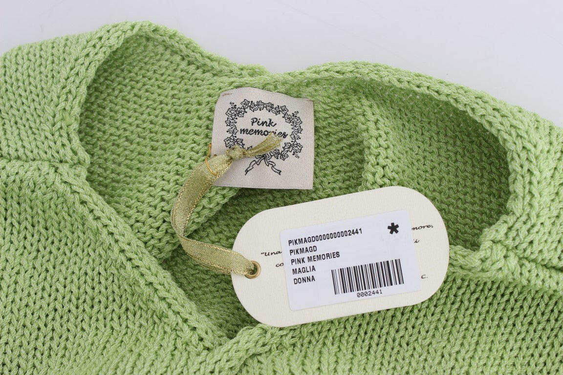 PINK MEMORIES Green Cotton Blend Knitted Sweater -   -  PINK MEMORIES.