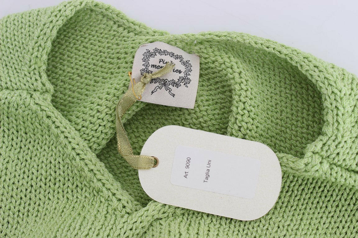 PINK MEMORIES Green Cotton Blend Knitted Sweater -   -  PINK MEMORIES.