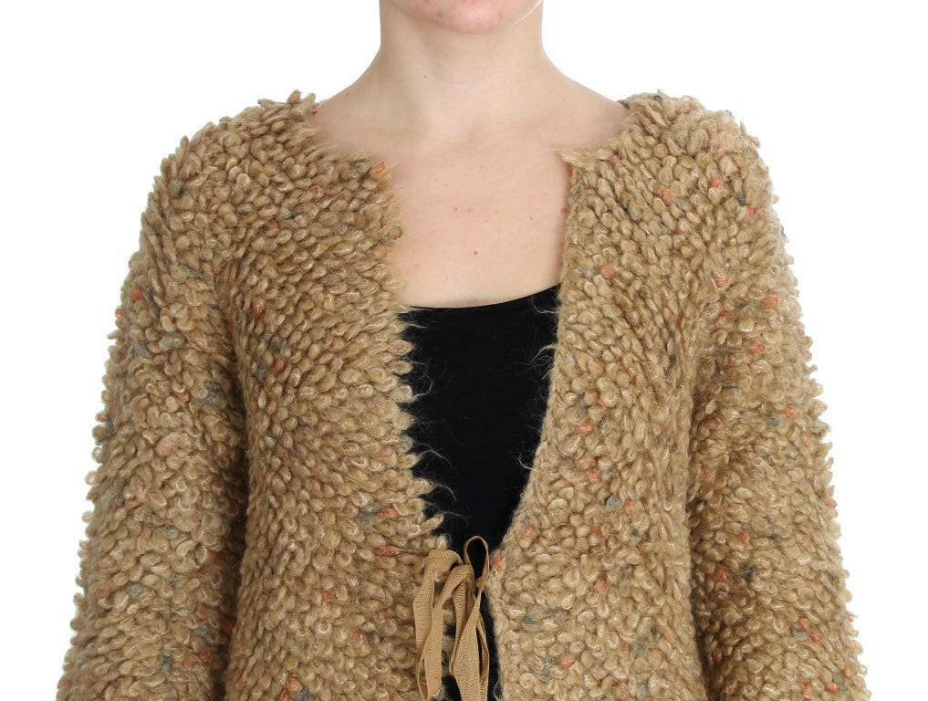 PINK MEMORIES Beige Wool Blend Cape Sweater -   -  PINK MEMORIES.