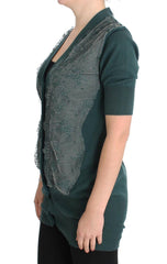 PINK MEMORIES Green Lace Cotton Cardigan Sweater -   -  PINK MEMORIES.