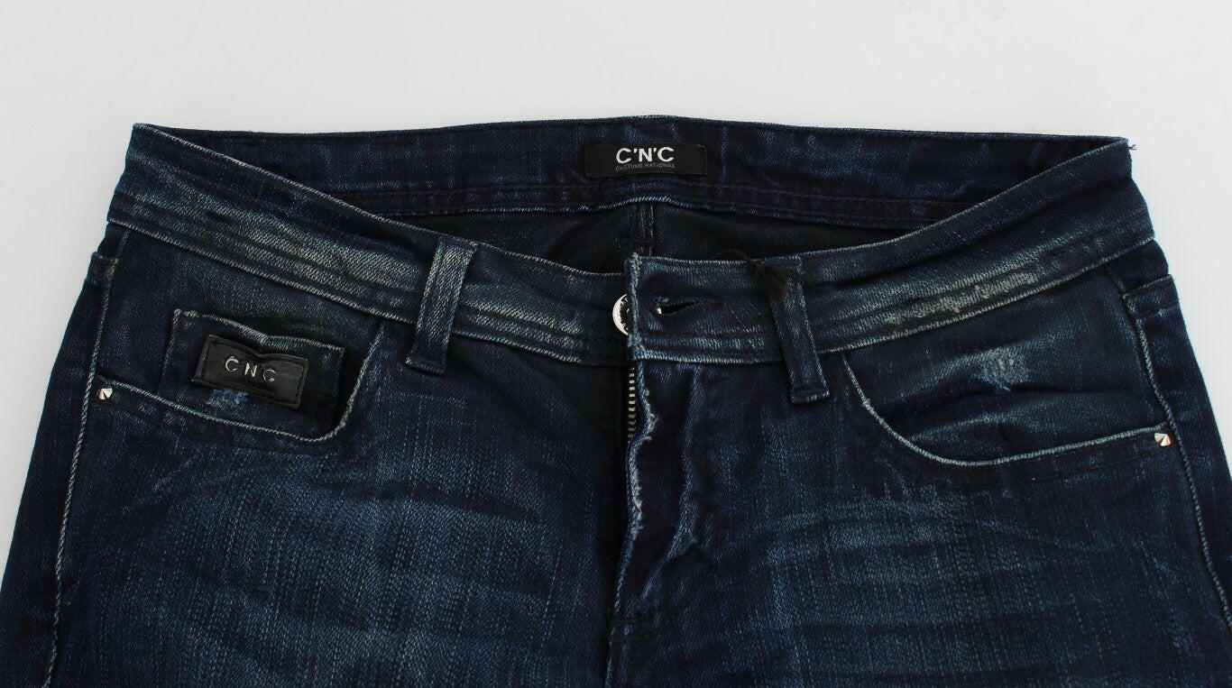 Costume National Blue Wash Cotton Slim Fit Skinny Jeans -   -  Costume National.