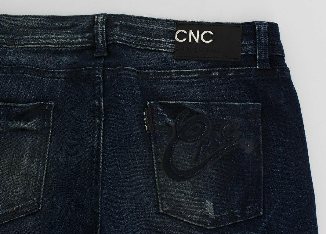 Costume National Blue Wash Cotton Slim Fit Skinny Jeans -   -  Costume National.