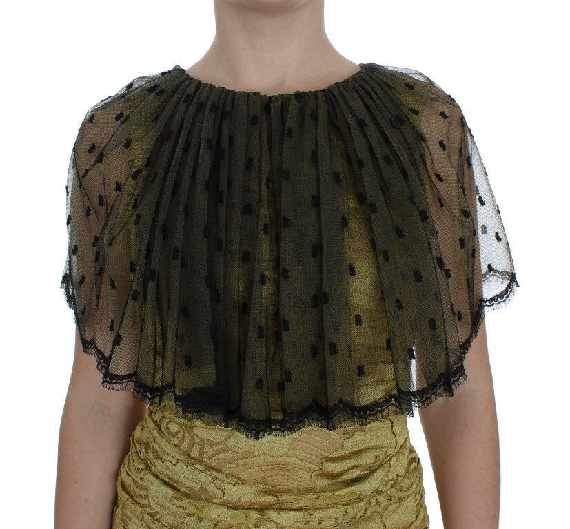 Dolce & Gabbana Yellow Black Floral Lace Ricamo Gown Dress -   -  Dolce & Gabbana.