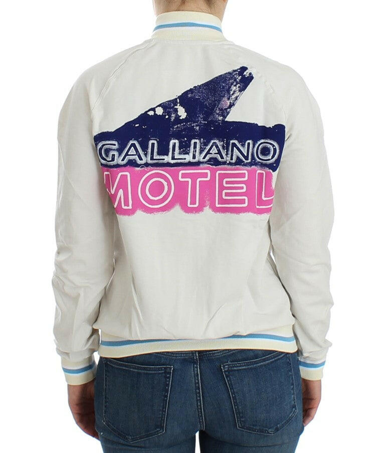John Galliano White Mock Zip Cardigan Sweatshirt Sweater -   -  John Galliano.