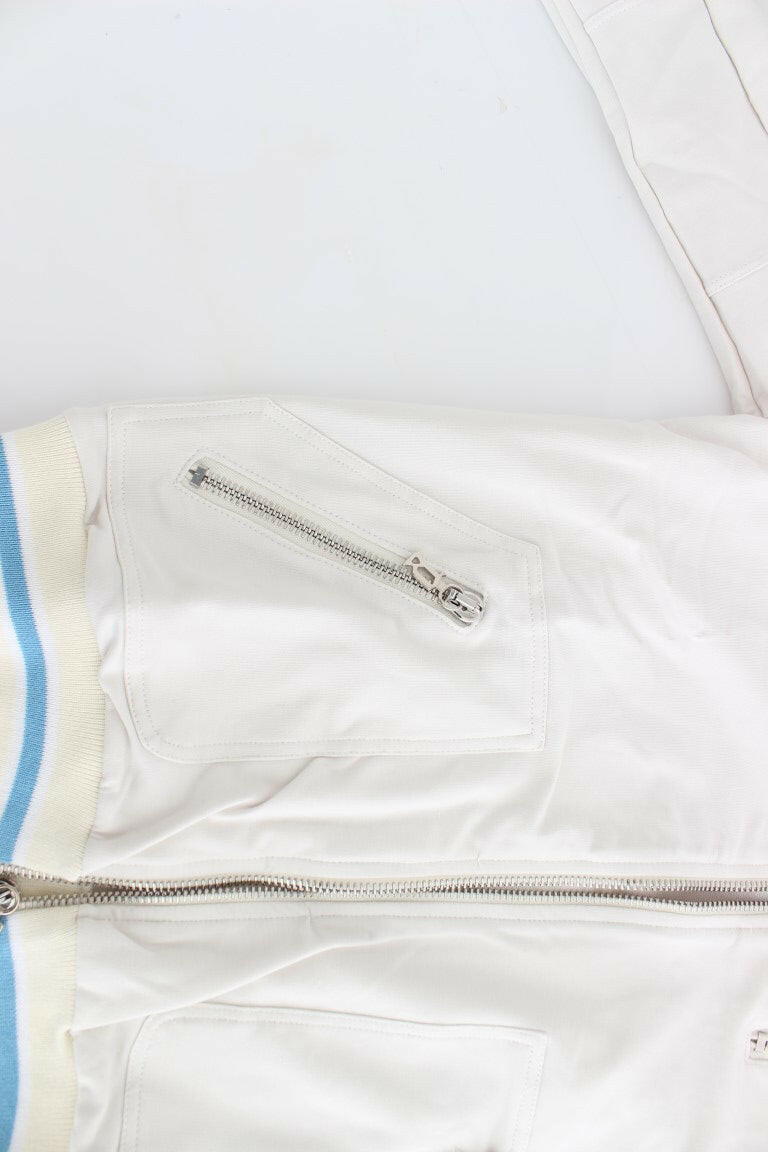 John Galliano White Mock Zip Cardigan Sweatshirt Sweater -   -  John Galliano.
