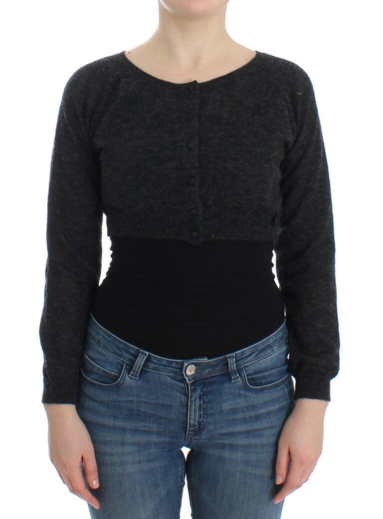 Ermanno Scervino Gray Knit Wool Cardigan Sweater -   -  Ermanno Scervino.