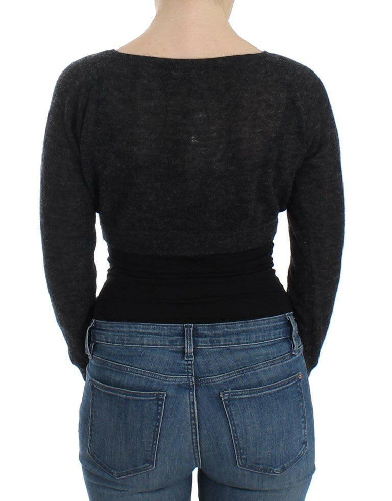 Ermanno Scervino Gray Knit Wool Cardigan Sweater -   -  Ermanno Scervino.