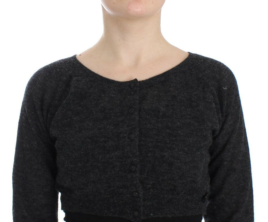 Ermanno Scervino Gray Knit Wool Cardigan Sweater -   -  Ermanno Scervino.