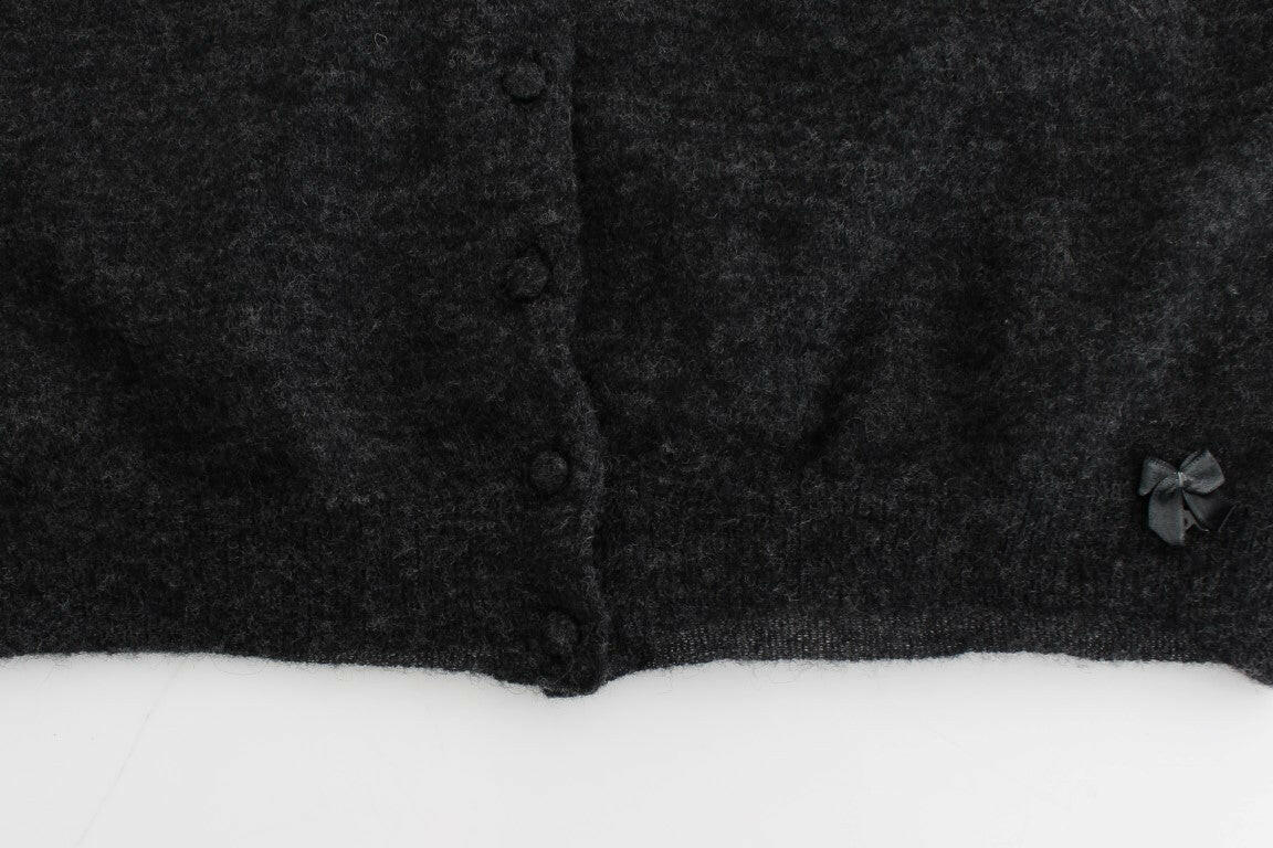 Ermanno Scervino Gray Knit Wool Cardigan Sweater -   -  Ermanno Scervino.
