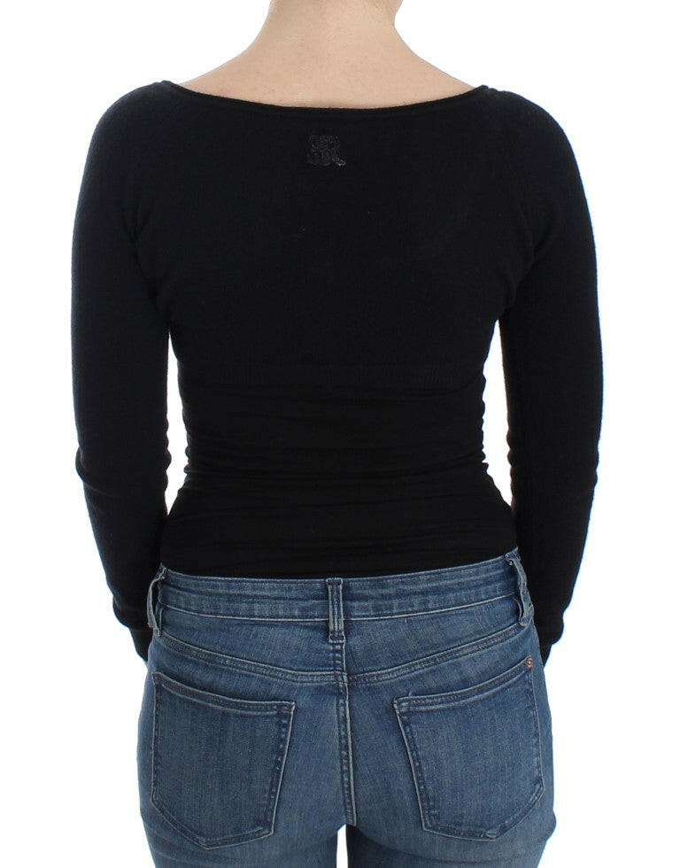Ermanno Scervino Black Cashmere Cardigan Sweater -   -  Ermanno Scervino.
