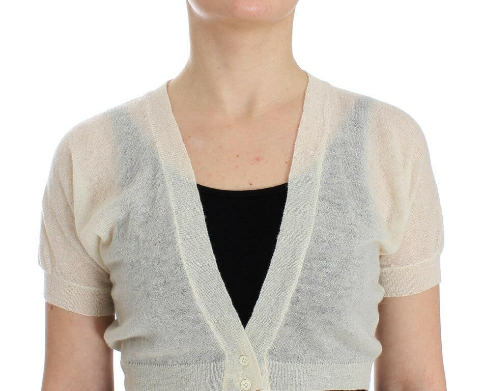 Ermanno Scervino White Wool Cardigan Sweater -   -  Ermanno Scervino.