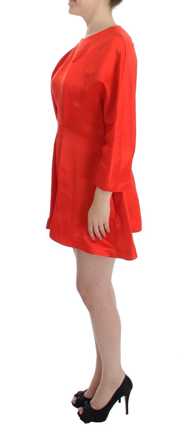 Fyodor Golan Red Mini Linen 3/4 Sleeve Sheath Dress -   -  Fyodor Golan.