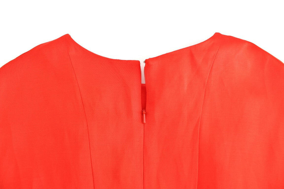 Fyodor Golan Red Mini Linen 3/4 Sleeve Sheath Dress -   -  Fyodor Golan.