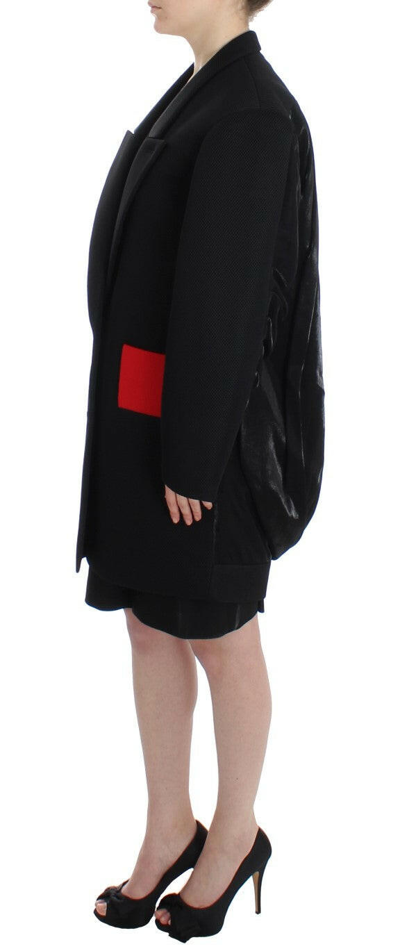 KAALE SUKTAE Black Coat Trench Long Draped Jacket Blazer -   -  KAALE SUKTAE.