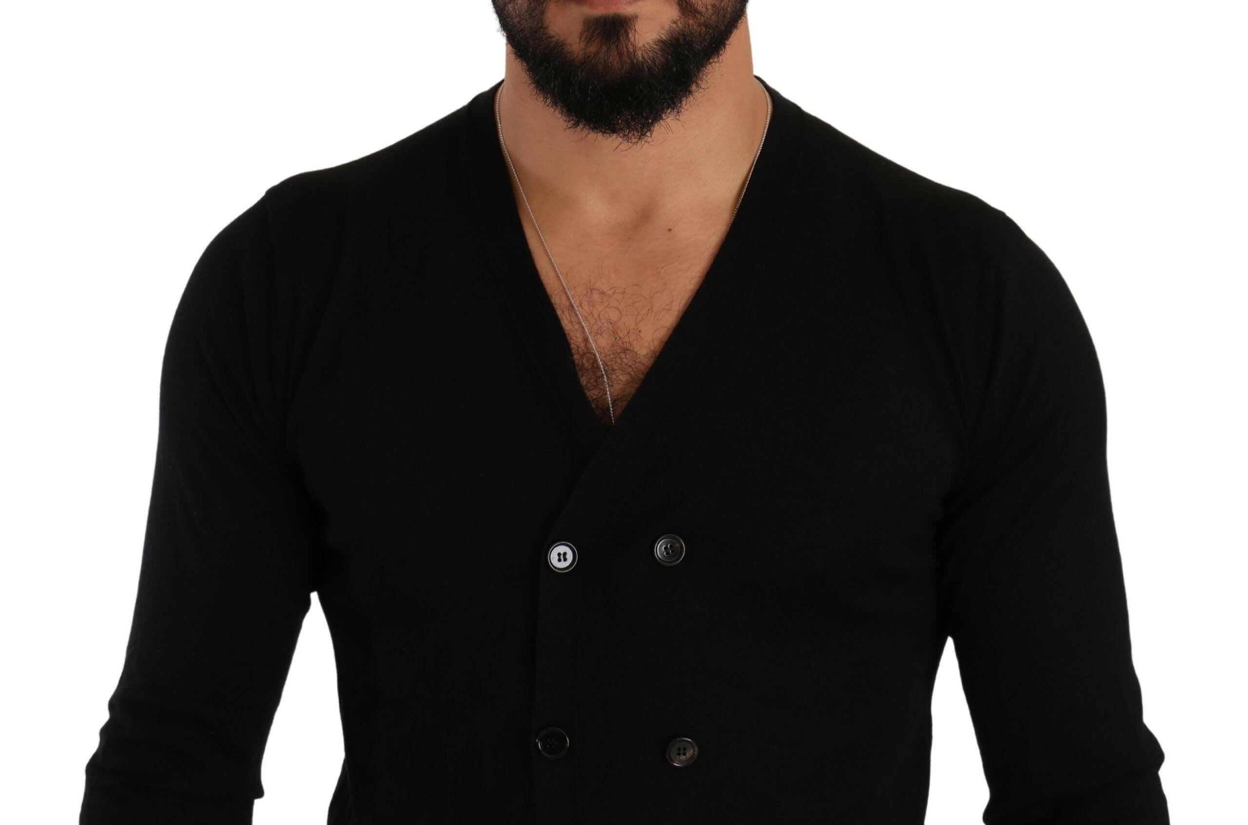 Dolce & Gabbana Black Cashmere Button Down Cardigan Sweater -   -  Dolce & Gabbana.