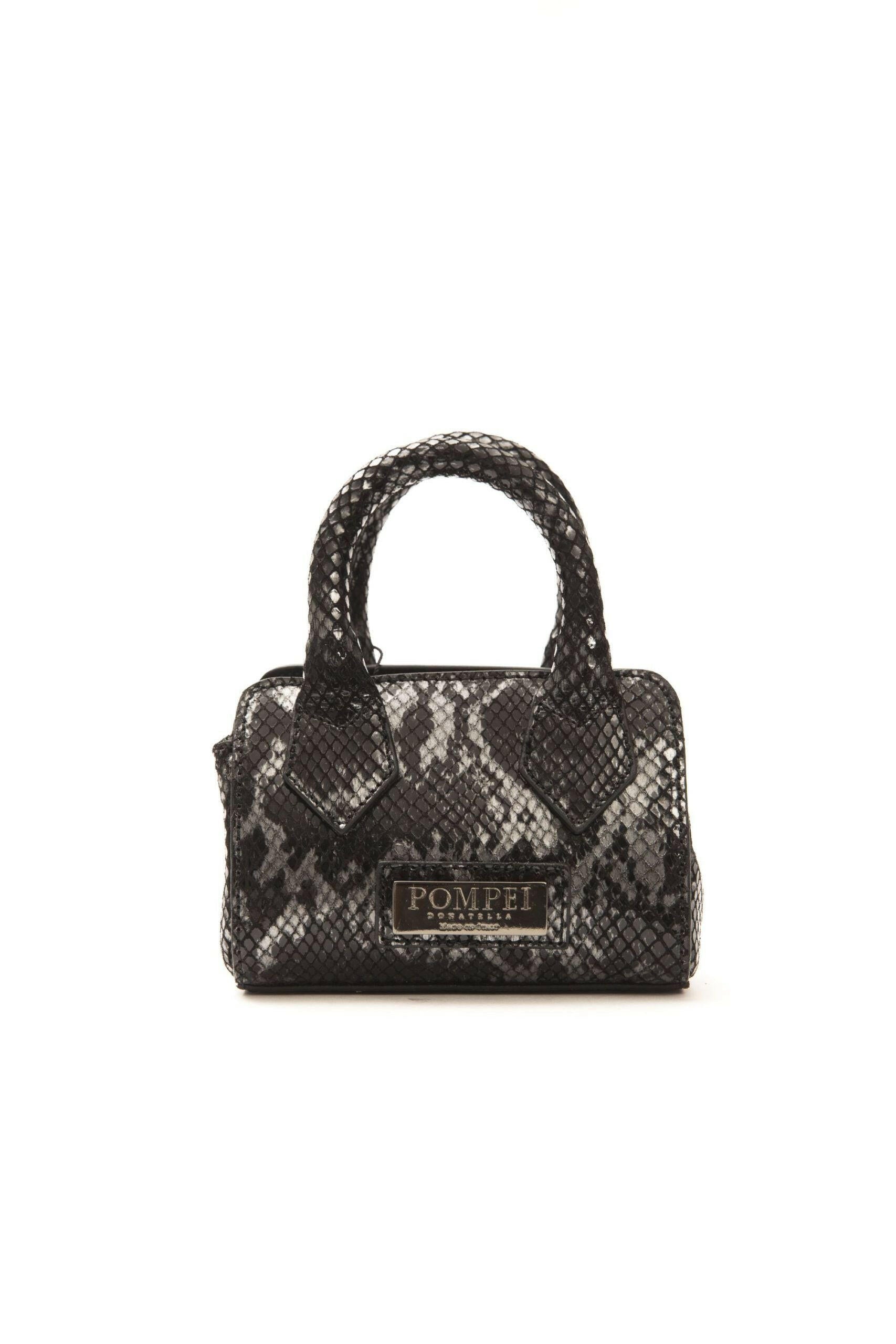 Pompei Donatella Chic Leather Mini Tote with Python Print -   -  Pompei Donatella.