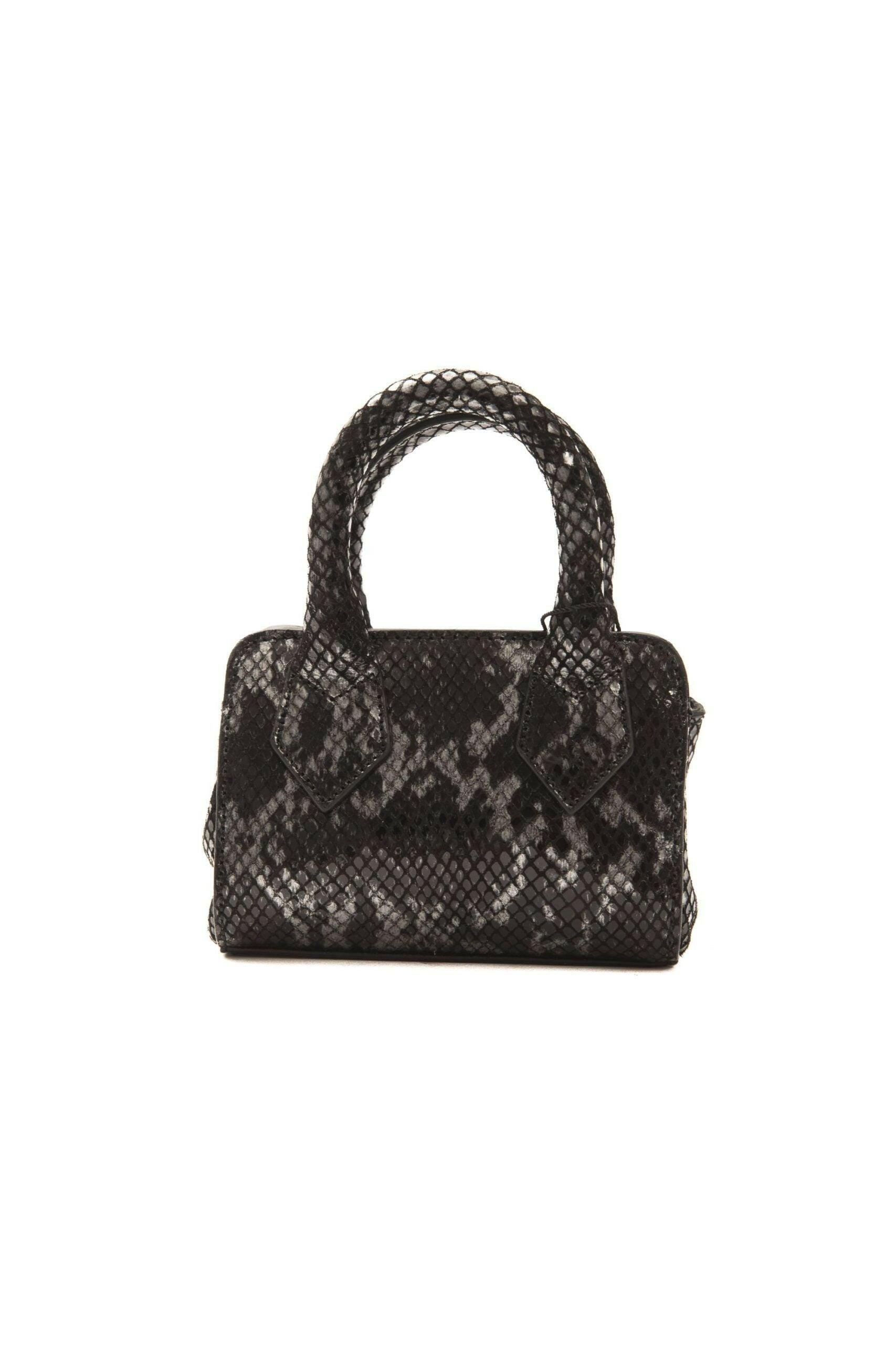 Pompei Donatella Chic Leather Mini Tote with Python Print -   -  Pompei Donatella.