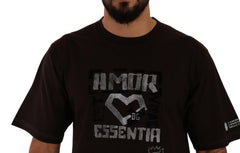Dolce & Gabbana Bordeaux Cotton L-Amore Print Crewneck T-shirt -   -  Dolce & Gabbana.