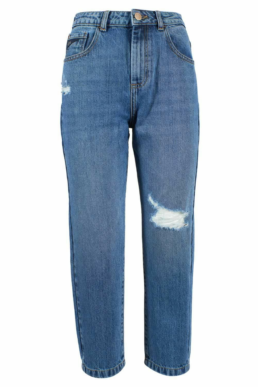 Yes Zee Blue Cotton Women's High-Waisted Jean -   -  Yes Zee.