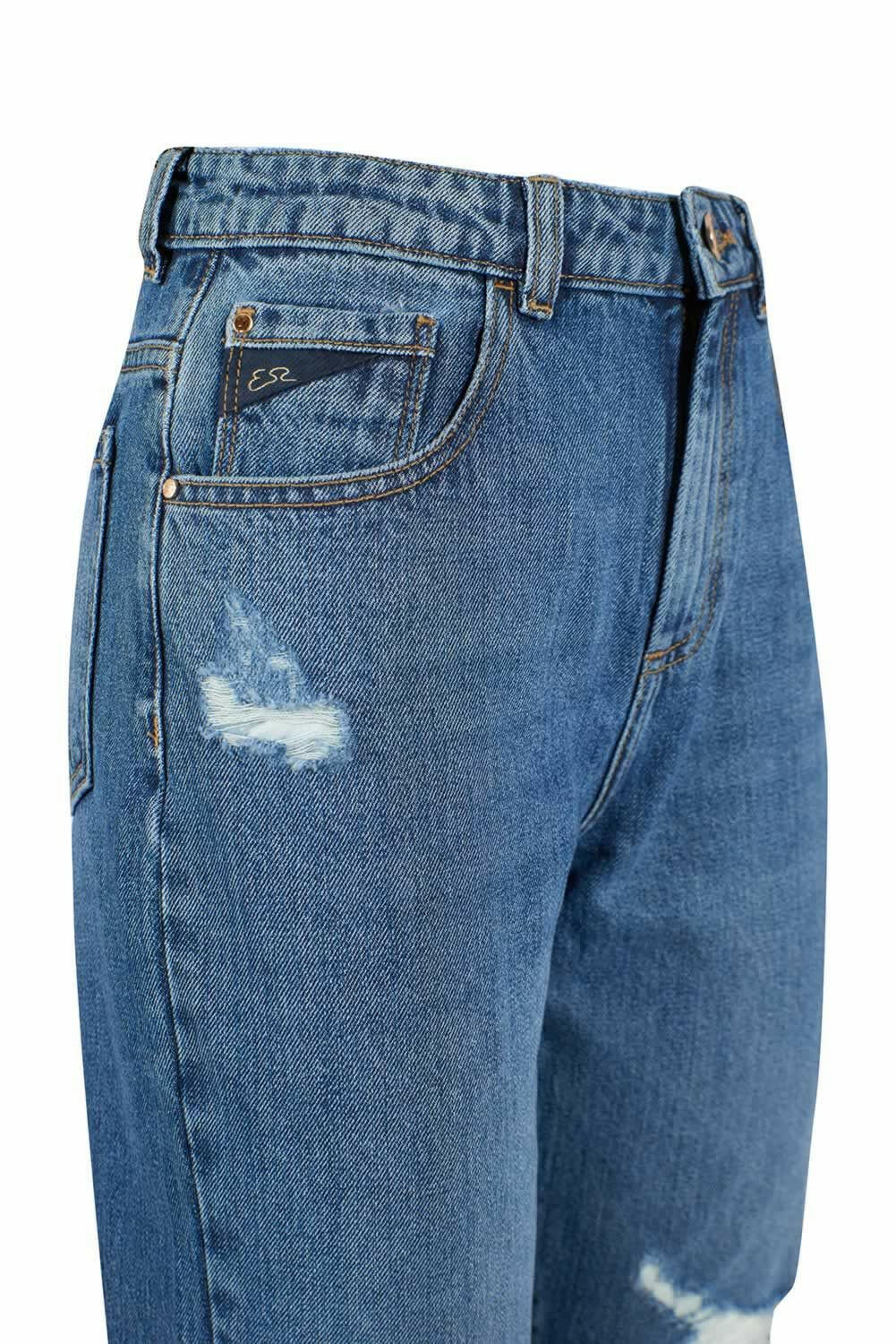 Yes Zee Blue Cotton Women's High-Waisted Jean -   -  Yes Zee.