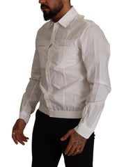 Dolce & Gabbana White Cotton Button Down Men Collared Shirt -   -  Dolce & Gabbana.