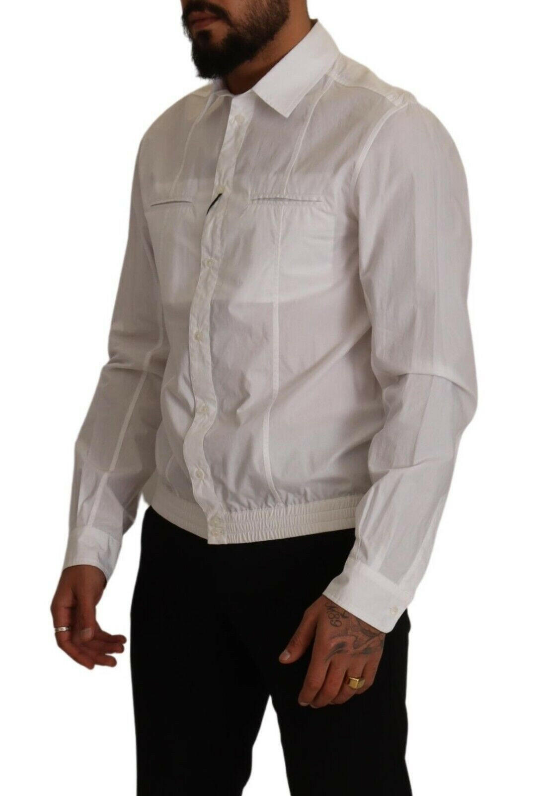 Dolce & Gabbana White Cotton Button Down Men Collared Shirt -   -  Dolce & Gabbana.
