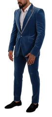 Dolce & Gabbana Blue SICILIA Velvet Slim Fit 2 Piece Suit -   -  Dolce & Gabbana.