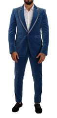 Dolce & Gabbana Blue SICILIA Velvet Slim Fit 2 Piece Suit -   -  Dolce & Gabbana.