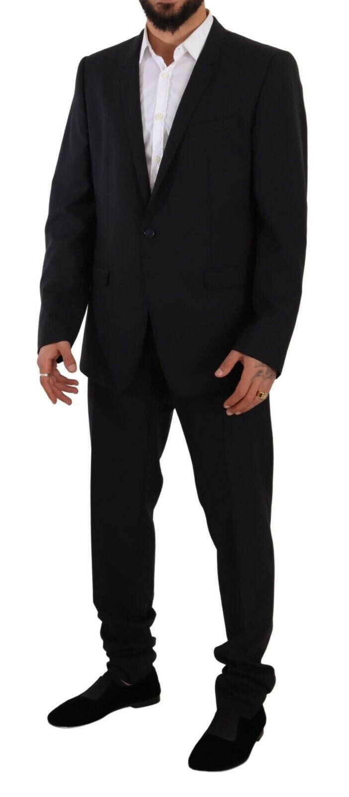 Dolce & Gabbana Blue GOLD Wool Single Breasted 2 Piece Suit -   -  Dolce & Gabbana.