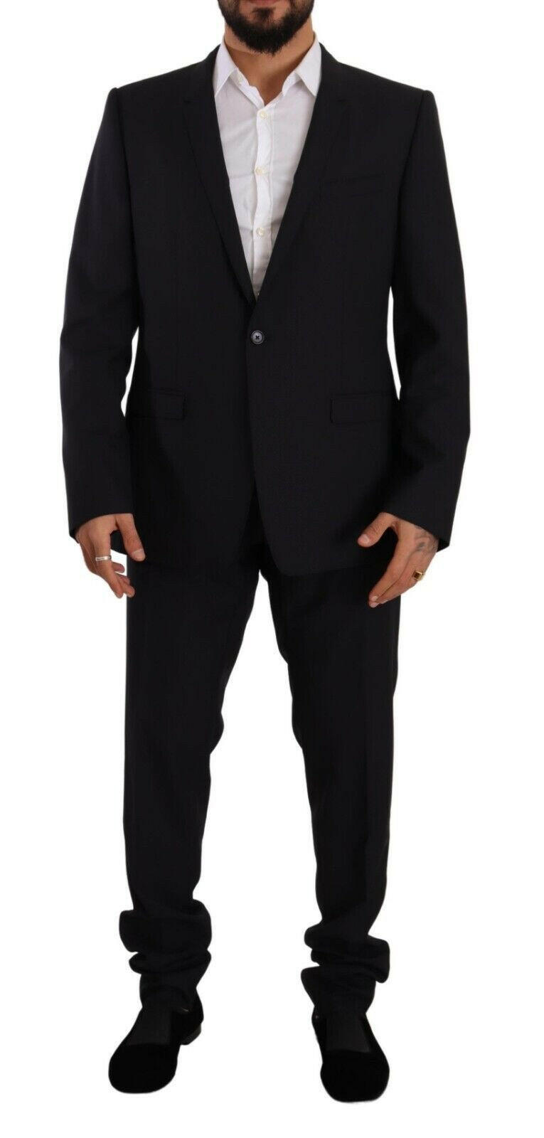 Dolce & Gabbana Blue GOLD Wool Single Breasted 2 Piece Suit -   -  Dolce & Gabbana.